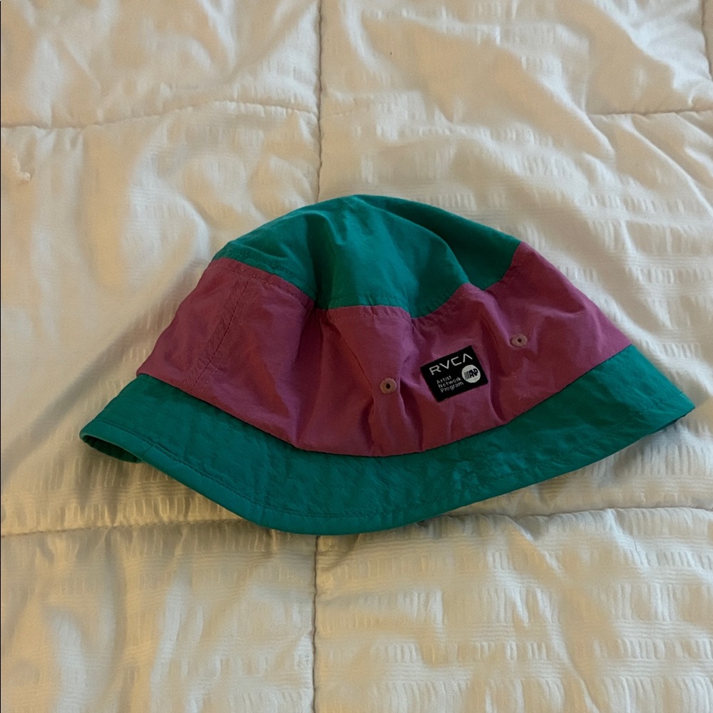 RVCA Kids' Vibrant Pink and Teal Bucket Hat